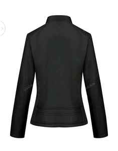 Veste en cuir noir élégante pour femme - Product Image 5