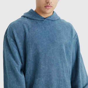 Vente chaude Survêtement personnalisé pour homme en denim délavé surdimensionné avec impression sérigraphique Service OEM ODM - Product Image 3