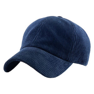 Casquette à cordon réglable kaki sur mesure à 6 panneaux Casquettes de baseball en velours côtelé Chapeau d'hiver classique Logo personnalisé - Product Image 2