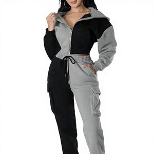 Ensemble de survêtement décontracté pour femmes, vêtements de sport, vêtements de rue, pour l'entraînement et un usage quotidien confortable - Product Image 1