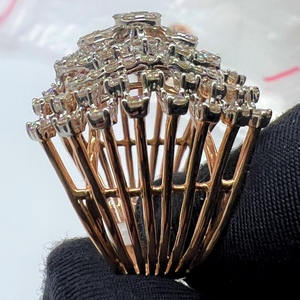 Bague de fiançailles pour femme en or 14K 18K massif, diamant naturel véritable, taille brillant, certifié par un tiers, plaqué or/blanc - Product Image 5