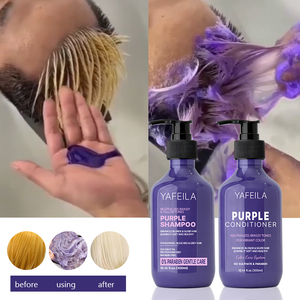 Ensemble Shampooing et Après-Shampooing Violet Marque Blanche pour <span class=keywords><strong>Cheveux</strong></span> Blonds Anti-Jaunissement à la Biotine et Huile de Coco Shampooing Tonifiant Vente en Gros OEM - Product Image 4