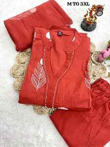 Kurti, Pantalón y Dupatta de Algodón Premium para Mujer, Estilo Indio y Pakistaní, para Fiestas, con Trabajo Artesanal, Precio al por Mayor - Product Image 3