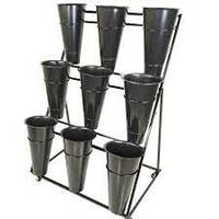 Support de présentation décoratif en métal pour fleurs, 15 seaux, support de jardinière, écologique, taille personnalisable, haute qualité, pour la maison et le jardin
