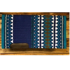 ANSH INTERNATIONAL Tapis de selle classique Western en mélange de laine et coton, doublure polaire, polyvalent, motif écossais, vert - Product Image 3