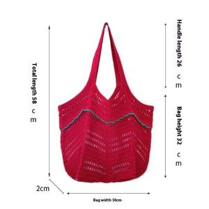 Bolso de Ganchillo Bohemio y Elegante para la Playa, Bolso Casual para Mujer, Portátil para Salidas, Primavera, Otoño e Invierno - Product Image 2