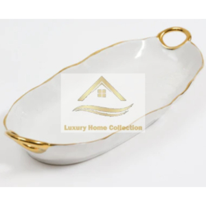 Bol de service à dessert décoratif en métal cadeau spécial pour les voisins couleur blanche et couleur dorée Style perforé Base Mini taille - Product Image 3