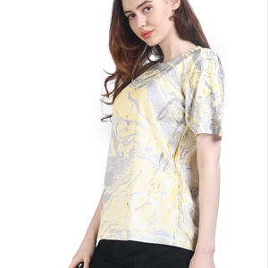 Phụ Nữ Hiện Đại Cổ Điển Cổ Điển In Phụ Nữ Phụ Nữ Mùa Hè Và Mùa Xuân Cotton Thoải Mái Vải T-Shirts Trong Dễ Thương Màu Rắn Vải - Product Image 1