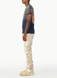 กางเกงคาร์โก้สำหรับผู้ชายกางเกงขาบานขายาวผ้าพลุแบบซ้อนกันสำหรับผู้ชายกางเกงคาร์โก้แบบปรับแต่งโลโก้ได้ - Product Image 5