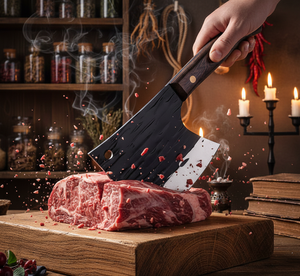 Hacha de Cocina de Acero al Carbono de Alta Resistencia, Forjada a Mano, con Hoja Gruesa de 6 Pulgadas y Mango de Madera de Palisandro de Grado Industrial - Product Image 2