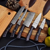 Set pisau dapur koki baja tahan karat kunci manual kualitas tinggi buatan tangan pisau fosfat dengan tas kulit