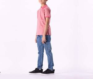 Temporada de verano Polo para niños 100% Piqué de algodón peinado Logotipo bordado personalizado Patrón liso Manga corta Rosa Casual - Product Image 4