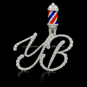 Expédition rapide 1.5 pouces Design Simple Pendentif 2 Lettre Or Jaune 925S Petite Taille Moissanite Diamant Nom Pendentif Avec LOGO Gratuit - Product Image 1