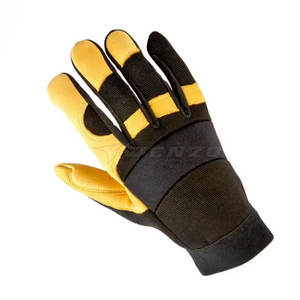Guantes de Mecánico de Cuero Duradero con Muñequera Ajustable, Reducción de Impactos, Personalizables para Seguridad en Trabajos Mecánicos - Product Image 3