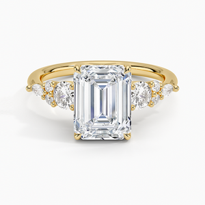 แหวนหมั้นเพชรทรงเอเมอรัลด์ สไตล์อาร์ตเดโค วินเทจ โดดเด่นสะดุดตา ทองคำ 14K แหวนเจ้าสาว กำลังเป็นที่นิยมในฤดูกาลนี้ ปี 2026 - Product Image 1