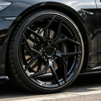 Nouvelle jante en alliage d'aluminium forgé 6061-T6 légère JWYC de 17 à 22 pouces, entièrement noire, design concave pour BMW Audi Acura Jaguar