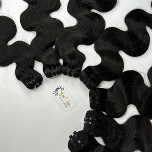 100% Extensions de cheveux humains Remy vietnamiens crus de haute qualité couleur naturelle corps ondulé 12-26 pouces pleine cuticule alignée Double trame - Product Image 3