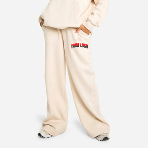 กางเกงผ้าฟลีซสำหรับผู้หญิงกางเกงวิ่งขากว้างปักโลโก้ตามสั่ง100% - Product Image 1