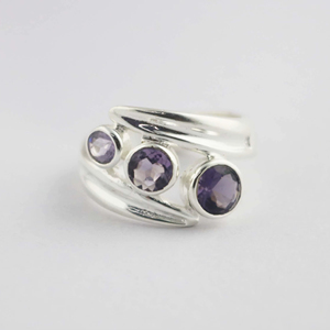Amethyst <b>Silver</b> <b>Ring</b> February Birthstone <b>Ring</b> 925 Sterling <b>Silver</b> Engagement <b>Ring</b> Gift - Product Image 1