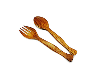 Cucharas de madera Juego de servidor de ensalada hecho a mano en línea Producto de madera para uso doméstico en la cocina - Product Image 4
