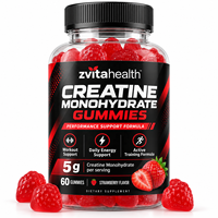 Gummies de créatine monohydrate à marque privée, 5g de puissance, sans sucre, végétaliennes, faibles en glucides, pour adultes, pour la musculation, certifiées GMP