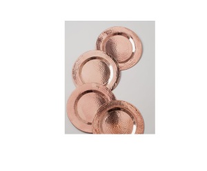 Platos de Presentación de Cobre Martillado de Primera Calidad al por Mayor, Decoración Elegante de Mesa de Metal para Banquetes y Restaurantes, Plato Base de Cobre - Product Image 1