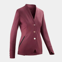 Hochwertige Atmungsaktive Damen-Reitjacke mit Kontrastierenden Paspeln an den Revers Wie Reitjacke