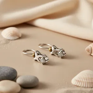 Boucles d'oreilles pendantes en argent avec diamants pour femmes, bijoux de mode - Product Image 2