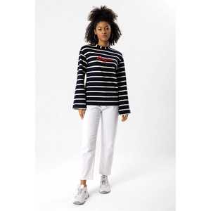 Sudadera a Rayas con Bordado Frontal y Hombros Acolchados - Product Image 2