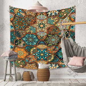 Tapiz de algodón con estampado Digital de Mandala, tapiz colgante de pared indio para decoración del hogar, tela de playa - Product Image 1