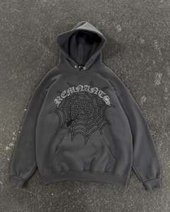 Sudadera con Capucha de Manga Larga con Estampado Gráfico para Hombre, Estilo Urbano, Oversize, de Tejido Pesado, Lavado Ácido, Corte Recto, 100% Algodón Tejido - Product Image 3