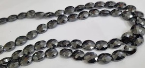 Cuentas de diamante de moissanita de forma elegante ovalada negra de 9,50 MM + 11 MM, cuentas de moissanita facetadas hechas a mano, joyería personalizada - Product Image 3