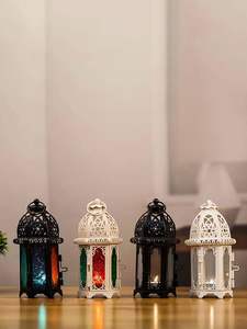 Lanterne décorative élégante en métal avec détails en relief, parfaite pour le Ramadan Eid et les occasions festives en famille - Product Image 6