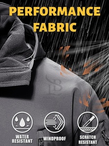 Chaqueta táctica Softshell de alta calidad para invierno Durable Sostenible Tamaño personalizable Bolsillo lateral Zip Chaqueta Softshell para hombres - Product Image 4