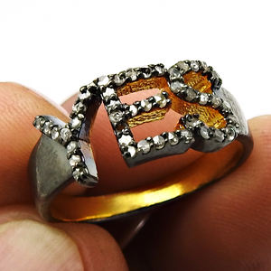 Joyería Vintage hecha a mano de Plata de Ley 925, anillo antiguo para mujer, anillos chapados en oro de 18K con diamantes para mujer a precios mayoristas - Product Image 1