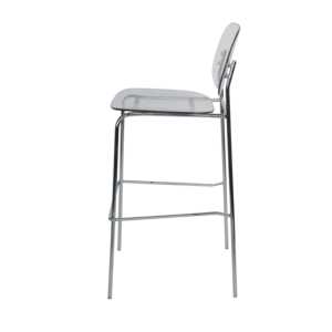 Set Moderno di 4 Sgabelli da Bar in Acrilico Trasparente con Gambe in Metallo Cromato, Design Girevole Contemporaneo per Casa, Bar, Hotel o Feste - Product Image 3