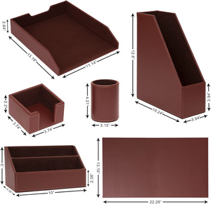 Vật tư văn phòng/bàn tổ chức thiết lập máy tính để bàn da bằng văn bản <span class=keywords><strong>Pad</strong></span> tập tin Khay giấy Tạp Chí thư mục Bút dính Lưu ý chủ - Product Image 3