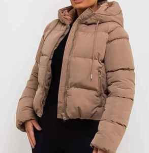Veste courte bouffante épaisse OEM pour femmes/Vestes féminines à manches longues pour filles/Vestes respirantes courtes OEM vente en gros - Product Image 1