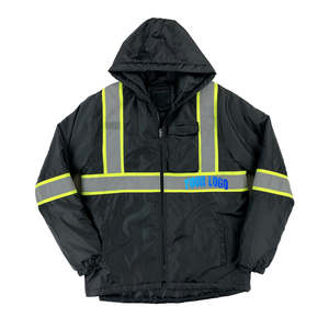 Chaqueta de Seguridad de Invierno de Alta Visibilidad con Cuello de Forro Polar, Chaqueta de Trabajo Impermeable y Reflectante con 10 Bolsillos - Product Image 5