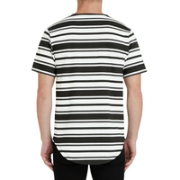 T-shirt en coton rayé à coupe ajustée de haute qualité, fabriqué directement en usine au Bangladesh, manches classiques, col rond, design tendance pour homme adulte, printemps