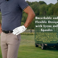 Sarung Tangan Golf Kulit Cabretta Putih Premium - Sarung Tangan Profesional Bernapas Dengan Kinerja Tinggi dan Desain Ergonomis