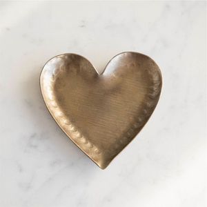 Modern Heart Shaped Aluminum Decorative <b>Tray</b> Silver Metal <b>Jewelry</b> Dish | Hand-Cast Hammered Finish Trinket Bowl for Home Decor - Product Image 4