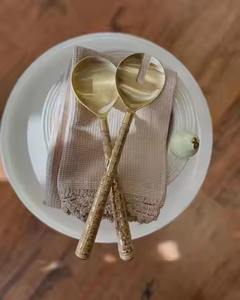 Juego de Utensilios de Cocina de Acero Inoxidable de 2 Piezas, Color Plateado Metálico, Cuchara de Servir de Lujo para el Hogar - Product Image 6