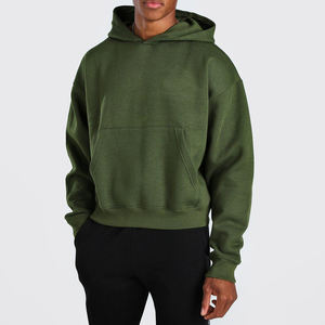 100% Cotton Boxy Fit <b>Hoodie</b> for Mens Blank High Quality Heavyweight Custom logo Pullover Hoodies OEM - Product Image 1