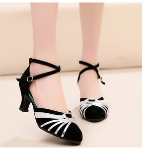 Women Professional Latin/Salsa Ballroom Wedding Dance Shoes Split Leather Upper PU Lining 3.5cm/5cm <b>Heel</b> Dance Shoes - Product Image 4