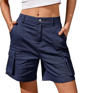 Pantalones cortos Cargo de alta calidad para hombre, pantalones cortos Cargo lisos transpirables informales, pantalones cortos Cargo hechos de algodón para hombre con estilo, venta al por mayor - Product Image 6