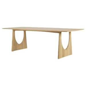 Sculptural Arch Pedestal Dining Table | Natural <b>Oak</b> | Rounded Square Top | Minimalist Designer Dining Table Seats 4–6 - Product Image 4