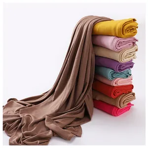 Wholesale USA Best Quality Jersey Soft Cotton Hijab Stretchy Jersey Premium Stretchy Hijab Scarves Shawl