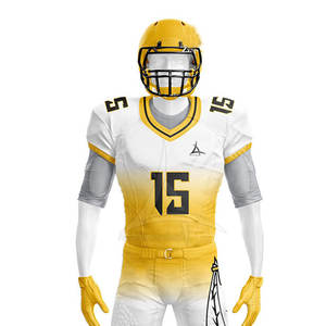 ชุดยูนิฟอร์มอเมริกันฟุตบอลผู้ชายแบบมีโลโก้สั่งทำ ผ้าโพลีเอสเตอร์ 100% ระบายอากาศได้ดี ไซส์ใหญ่ แขนสั้น เหมาะสำหรับทีมและผู้เล่น - Product Image 4