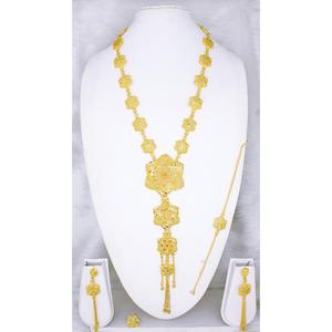 Parure de bijoux collier avec boucles d'oreilles en laiton plaqué or pur parure de bijoux collier design haute qualité Émirats arabes unis Dubaï - Product Image 1